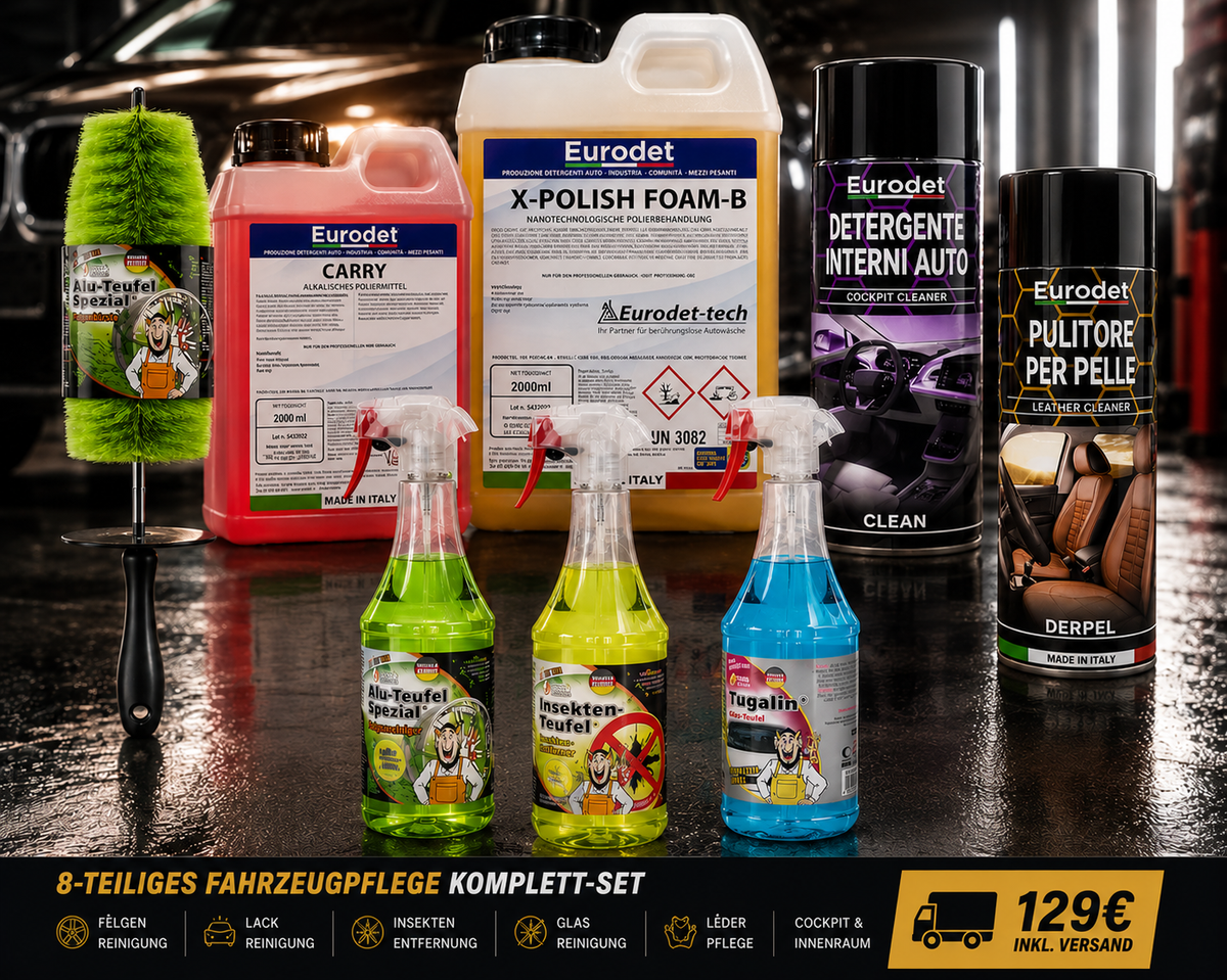 Fahrzeugpflege Komplett-Set – 8-teilig EURODET